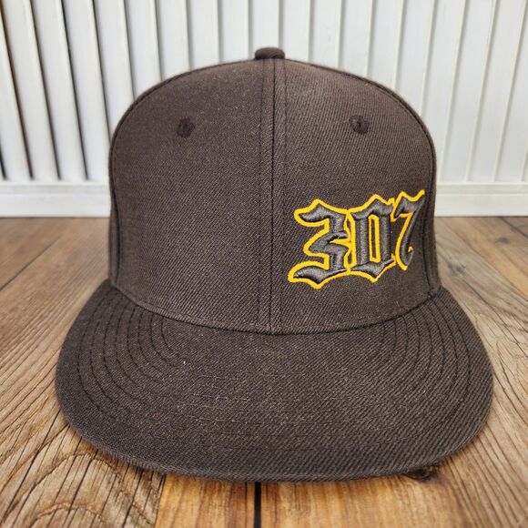 Zephyr 32/5 Chopped 307 Wyoming Size 7 1/4 Hat Cap Brown Flat Bill Old English - Picture 2 of 10